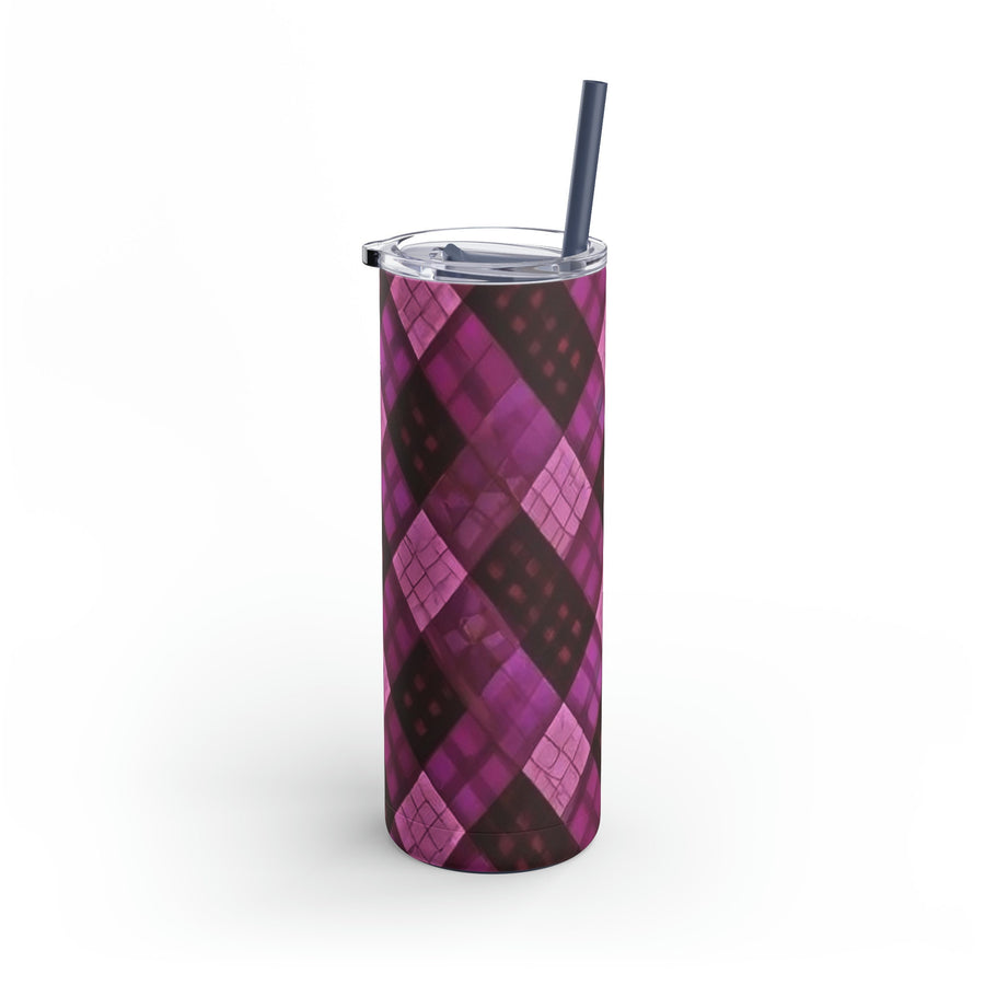Maars Maker Skinny Matte Tumbler, 20oz-Argyle Pinks hues