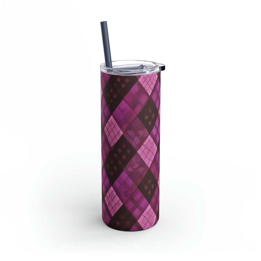 Maars Maker Skinny Matte Tumbler, 20oz-Argyle Pinks hues