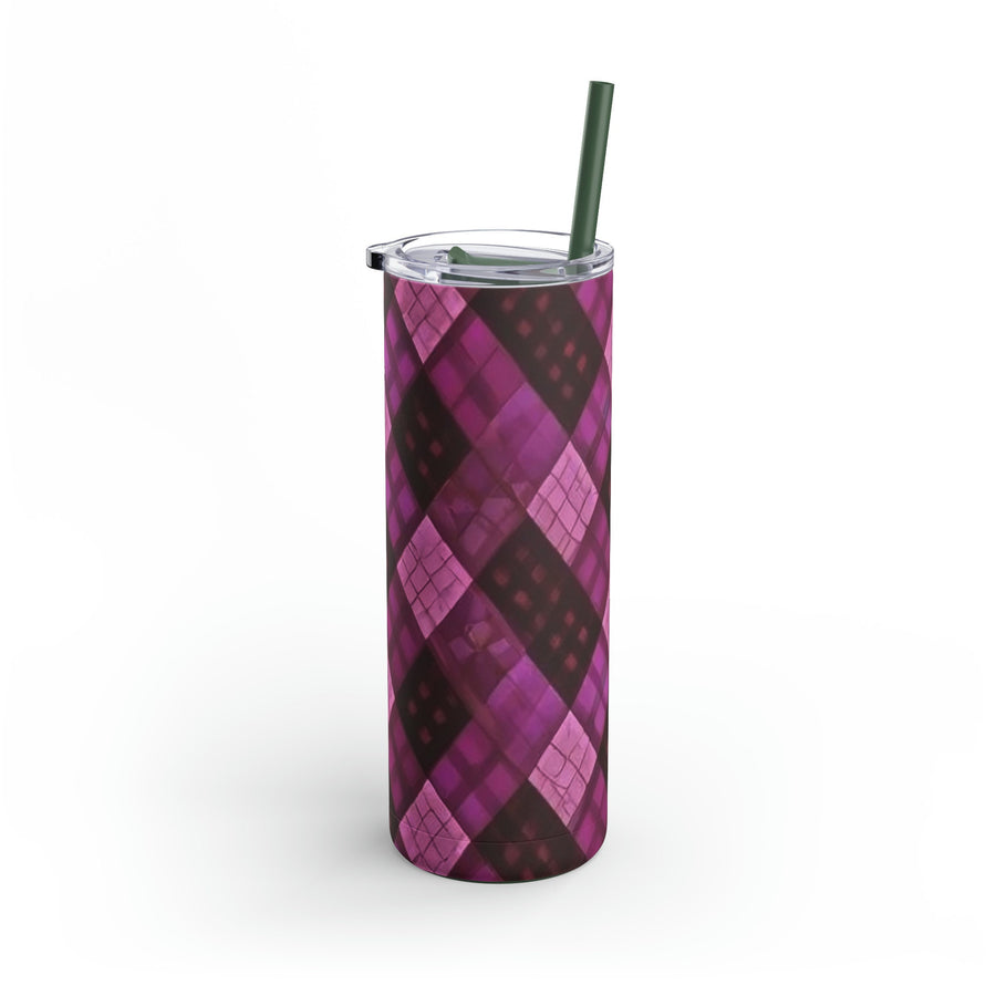 Maars Maker Skinny Matte Tumbler, 20oz-Argyle Pinks hues