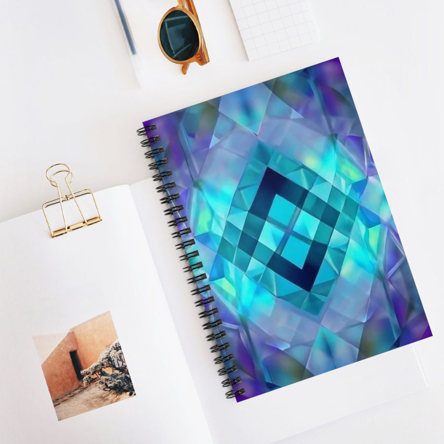 Spiral Notebook - Ruled Line- Blue Diamond