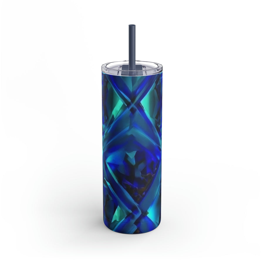 Maars Maker Skinny Matte Tumbler, 20oz-Blue Diamond Argyle