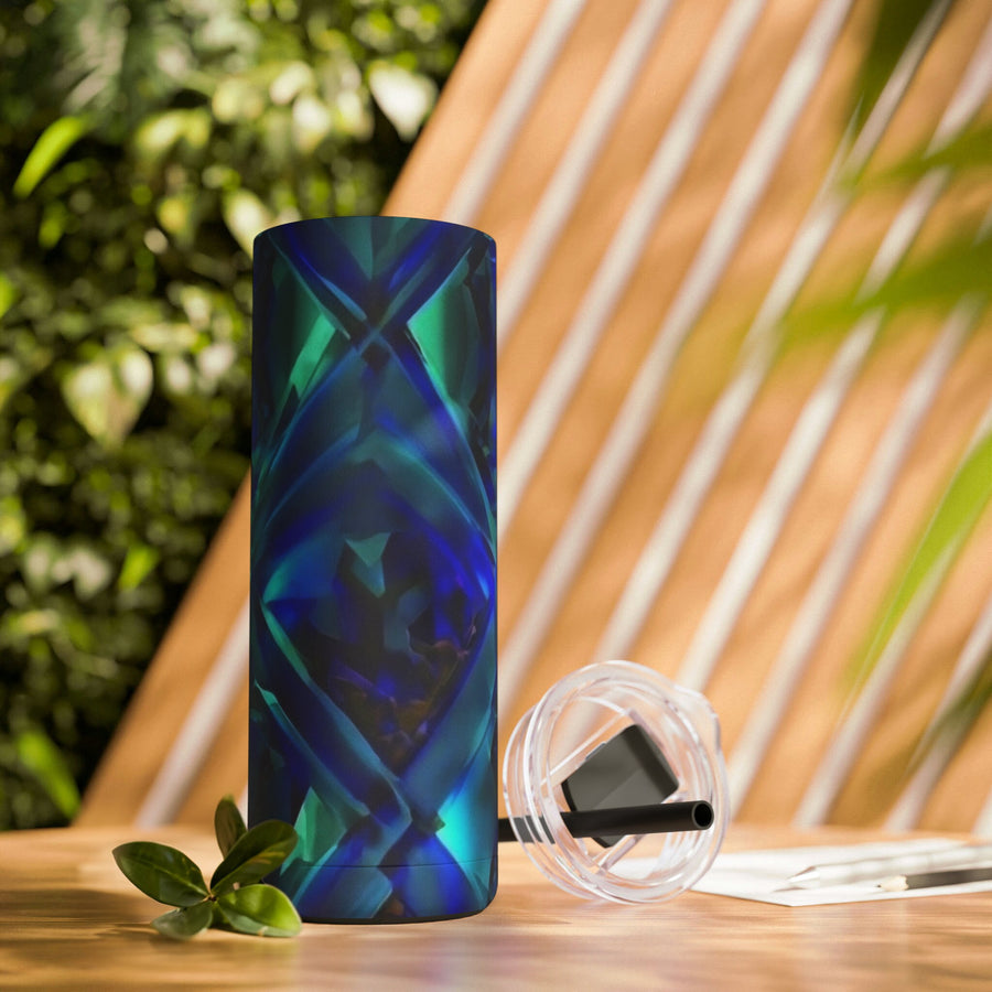 Maars Maker Skinny Matte Tumbler, 20oz-Blue Diamond Argyle