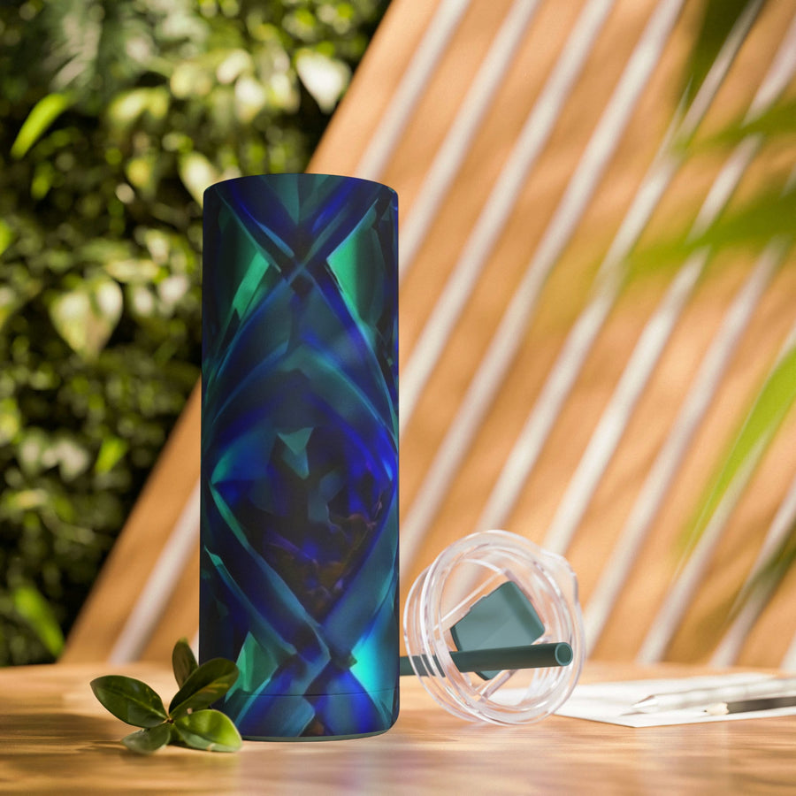 Maars Maker Skinny Matte Tumbler, 20oz-Blue Diamond Argyle