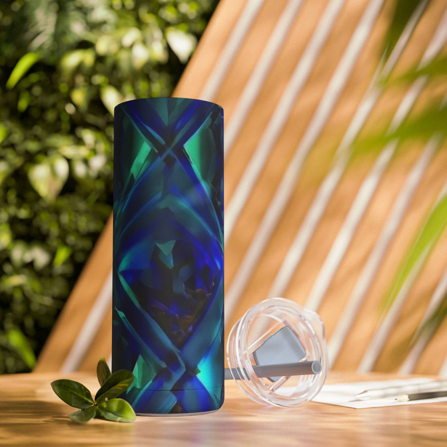 Maars Maker Skinny Matte Tumbler, 20oz-Blue Diamond Argyle