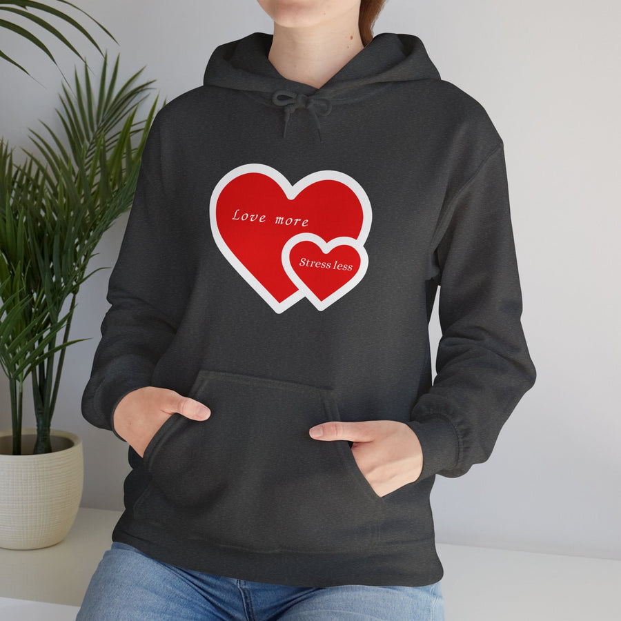 Unisex Heavy Blend™ Hooded Sweatshirt-Love More , Stress Less