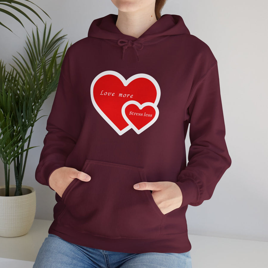 Unisex Heavy Blend™ Hooded Sweatshirt-Love More , Stress Less