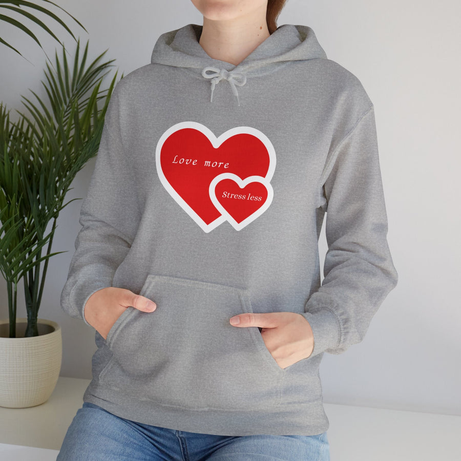 Unisex Heavy Blend™ Hooded Sweatshirt-Love More , Stress Less