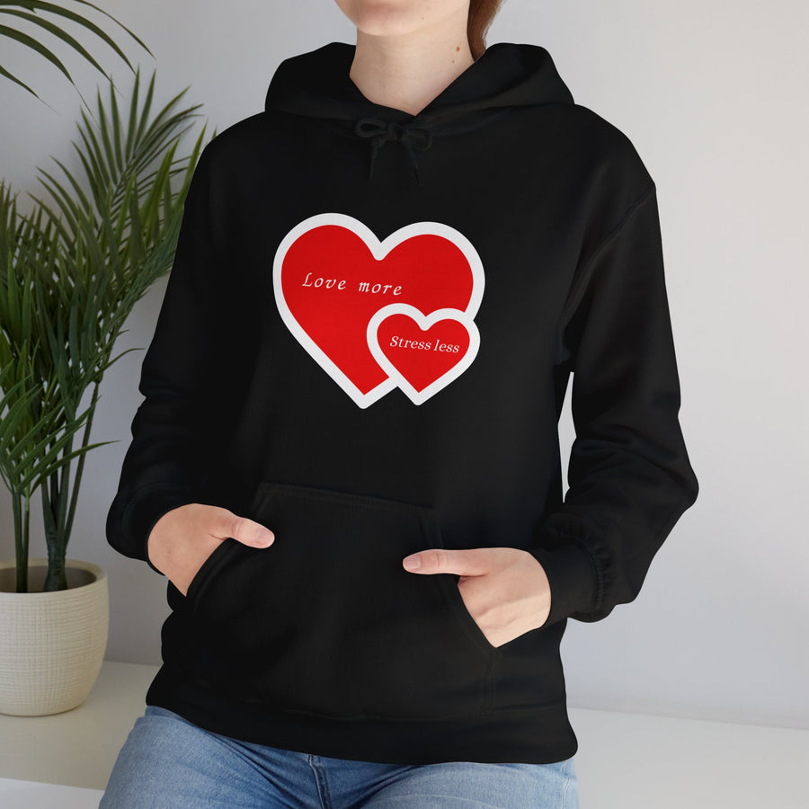Unisex Heavy Blend™ Hooded Sweatshirt-Love More , Stress Less