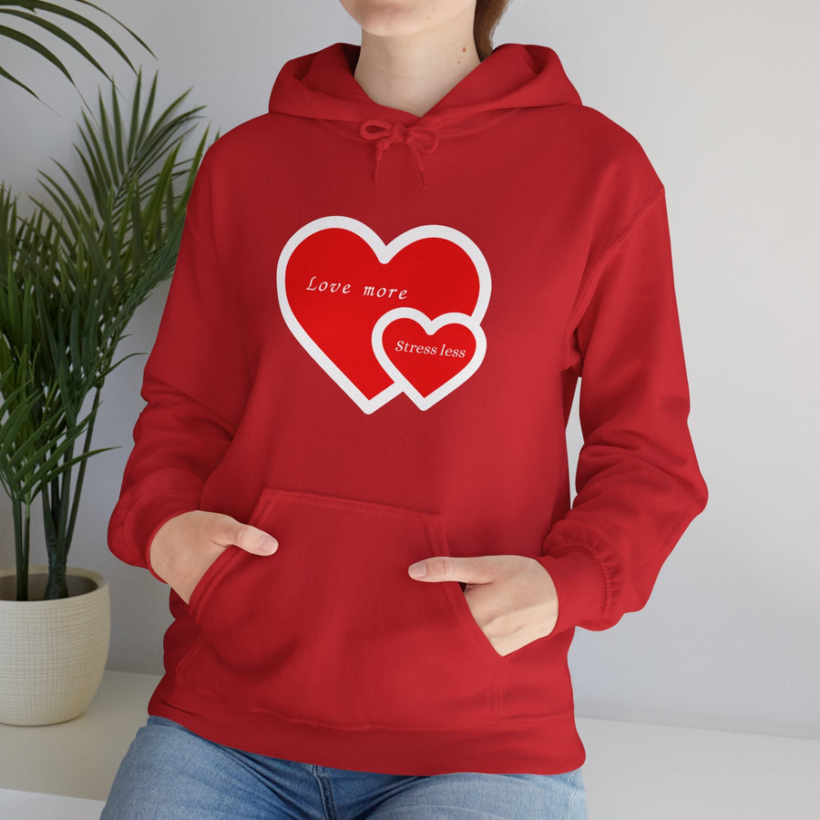 Unisex Heavy Blend™ Hooded Sweatshirt-Love More , Stress Less