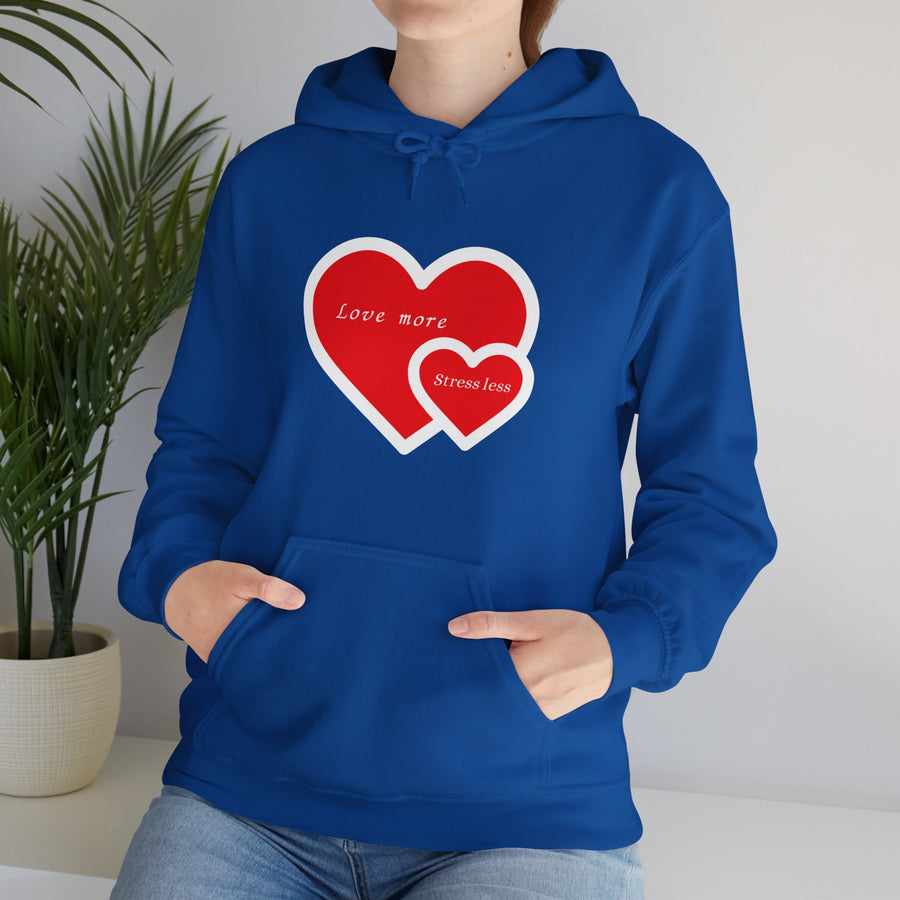 Unisex Heavy Blend™ Hooded Sweatshirt-Love More , Stress Less