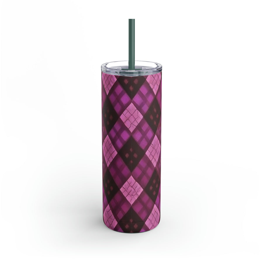 Maars Maker Skinny Matte Tumbler, 20oz-Argyle Pinks hues