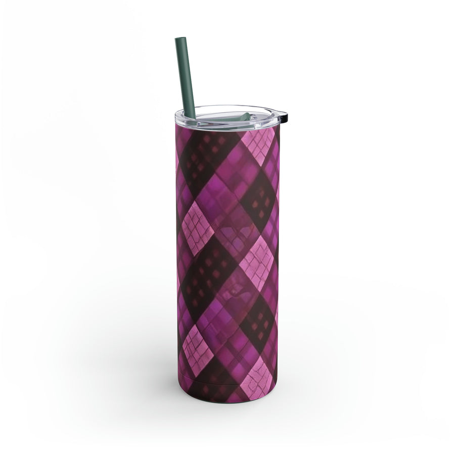 Maars Maker Skinny Matte Tumbler, 20oz-Argyle Pinks hues