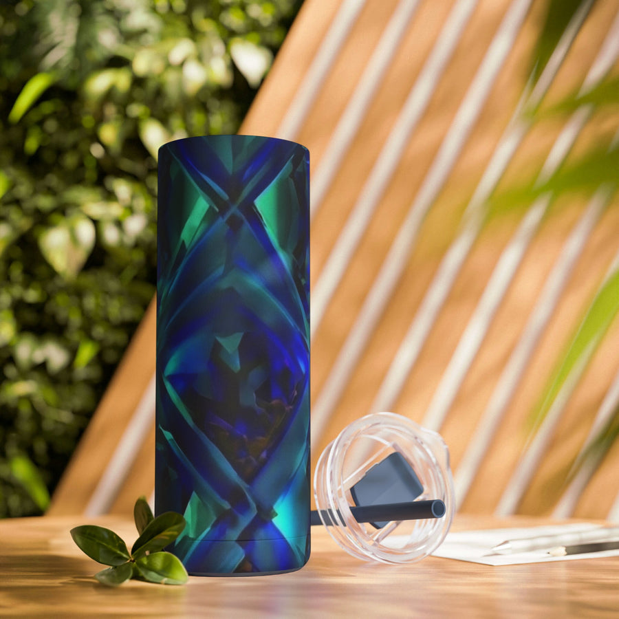 Maars Maker Skinny Matte Tumbler, 20oz-Blue Diamond Argyle