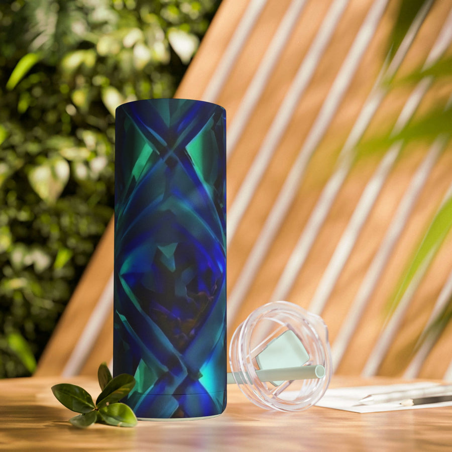 Maars Maker Skinny Matte Tumbler, 20oz-Blue Diamond Argyle